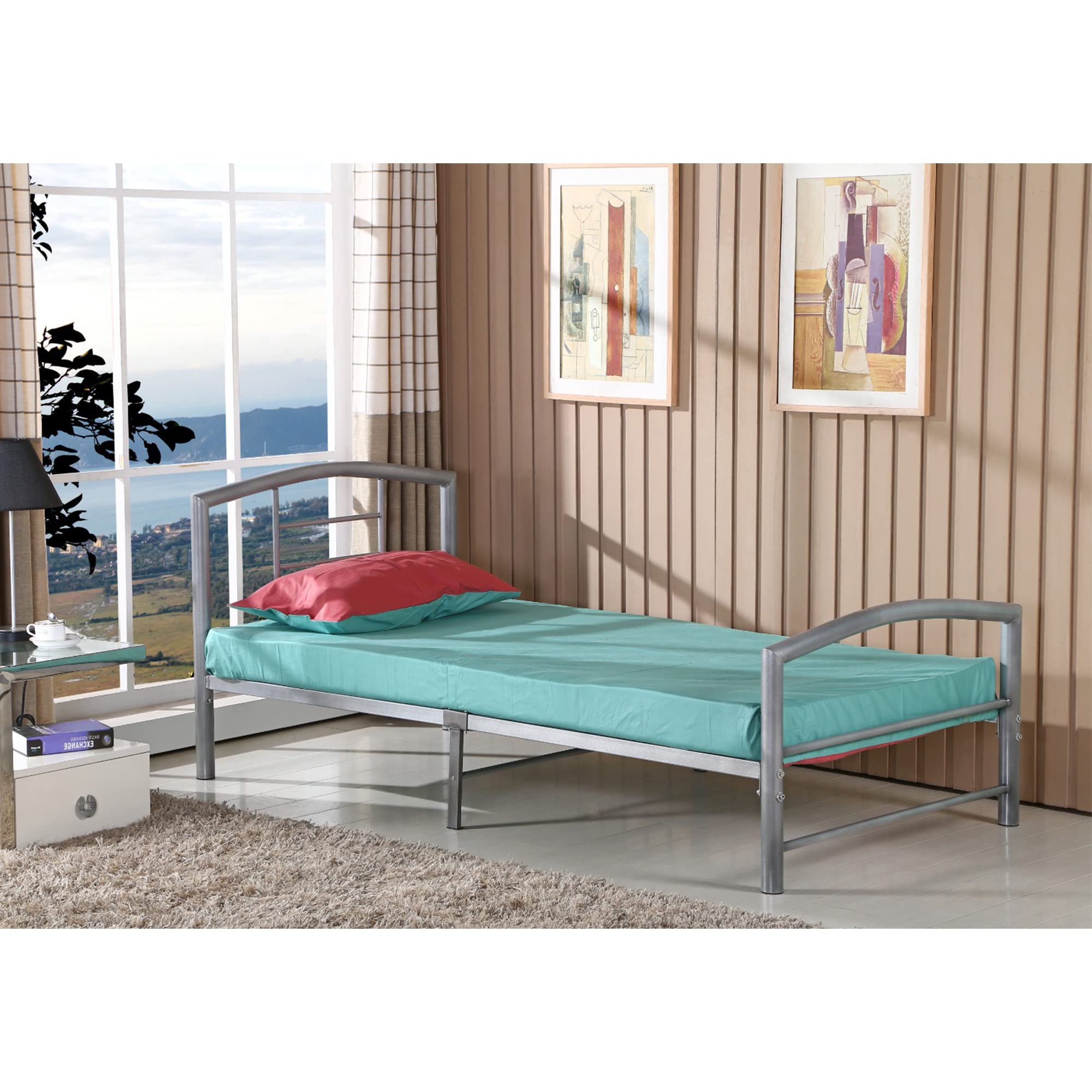Better Home Products/Welded Steel Frame/Welded Deck/Easy Assembly/Heavy Duty/Built To Last/500 Pound + Capacty Bed/No Box Spring Just Mattress (Gray)